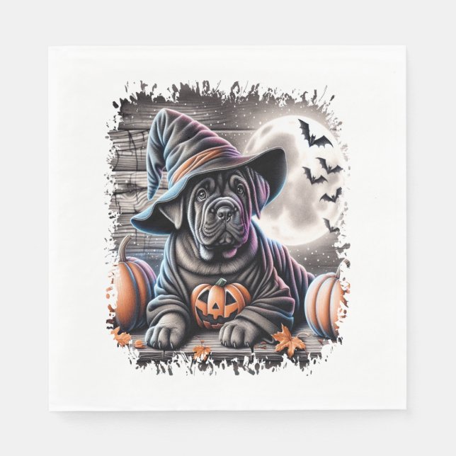 Cane Corso Dog Halloween Napkin (Front)