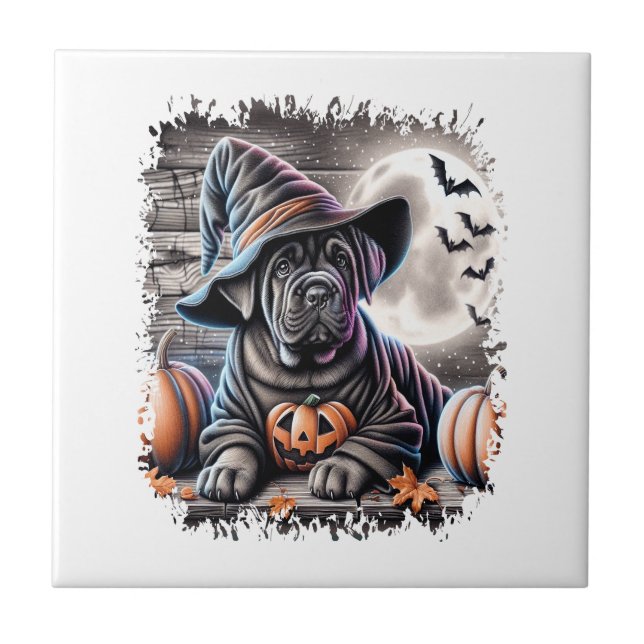 Cane Corso Dog Halloween Tile (Front)