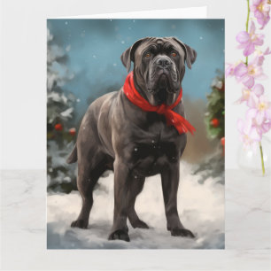 Cane Corso Dog in Snow Christmas  Card