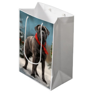 Cane Corso Dog in Snow Christmas  Medium Gift Bag