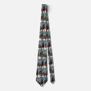 Cane Corso Dog in Snow Christmas  Tie