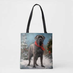 Cane Corso Dog in Snow Christmas Tote Bag