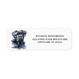 Cane Corso Dog Lover Watercolor Return Address
