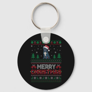Cane Corso Dog Lovers Santa Hat Christmas Tree Lig Key Ring