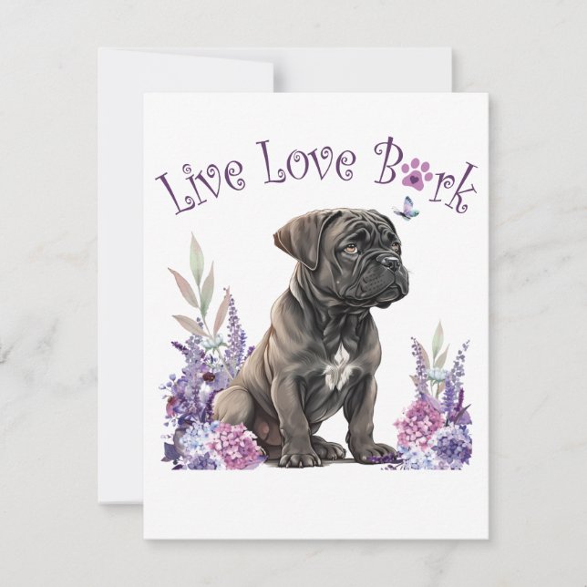 Cane Corso Dog Mum Floral Card (Front)