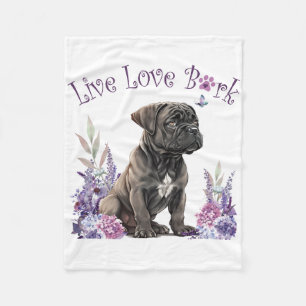 Cane Corso Dog Mum Floral Fleece Blanket