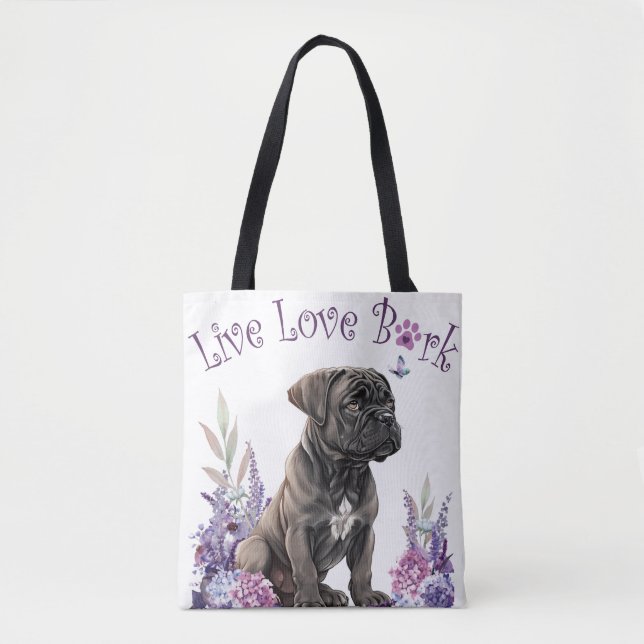 Cane Corso Dog Mum Floral Tote Bag (Front)
