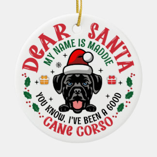 Cane Corso Dog Personalised Christmas Tree Round Ceramic Tree Decoration