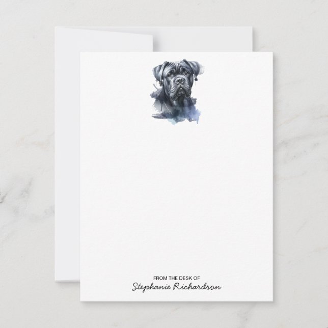Cane Corso Dog Personalised Watercolor  Card (Front)