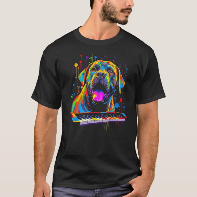 Cane Corso Dog Piano T-Shirt (Front)