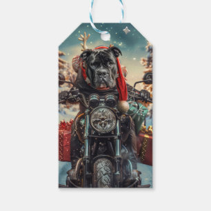 Cane Corso Dog Riding Motorcycle Christmas  Gift Tags