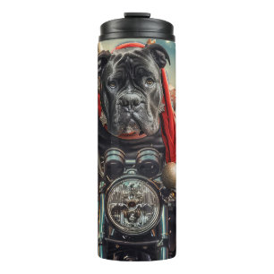 Cane Corso Dog Riding Motorcycle Christmas  Thermal Tumbler