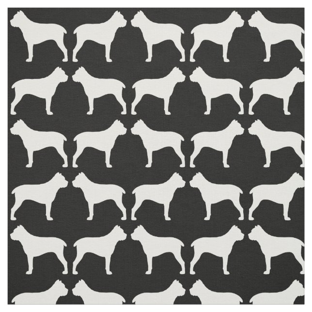 Cane Corso Dog Silhouettes Patterned Fabric (Swatch)