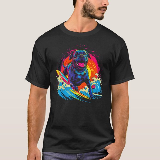 Cane Corso Dog Surfer T-Shirt (Front)
