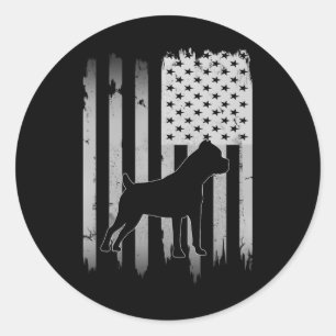 Cane Corso Dog Usa American Flag 4th Of July Patri Classic Round Sticker