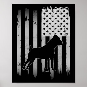 Cane Corso Dog Usa American Flag 4th Of July Patri Poster
