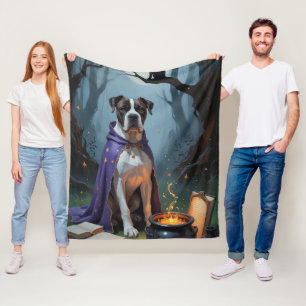 Cane Corso Dog Whimsical Halloween Painting Fleece Blanket