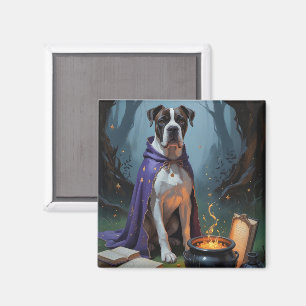 Cane Corso Dog Whimsical Halloween Painting Magnet