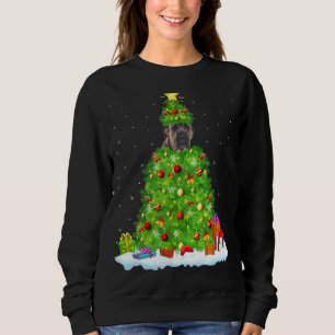 Cane Corso Dog Xmas Lighting Tree Funny Cane Corso Sweatshirt