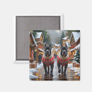 Cane Corso Dogs Christmas Snow Holiday Magnet