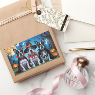 Cane Corso Dogs Pumpkin Halloween Funny Rectangular Sticker