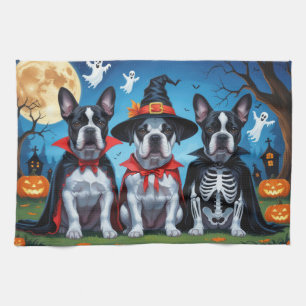 Cane Corso Dogs Pumpkin Halloween Funny Tea Towel