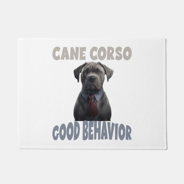Cane Corso Good Behaviour Dog Training Doormat (Front)