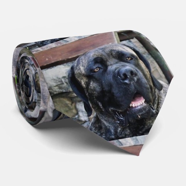 cane corso grey brindle tie (Rolled)