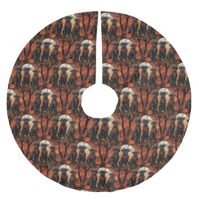 Cane Corso Halloween Spooky Brushed Polyester Tree Skirt (Front)