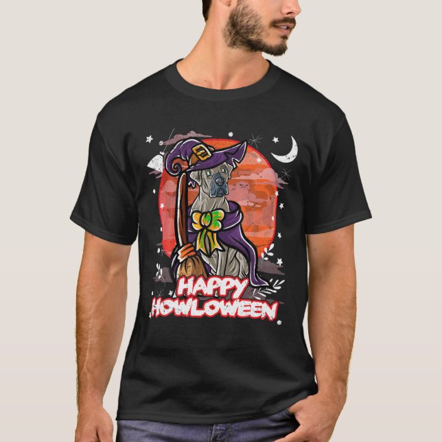 Cane Corso Happy Halloween Costume Witch T-Shirt (Front)