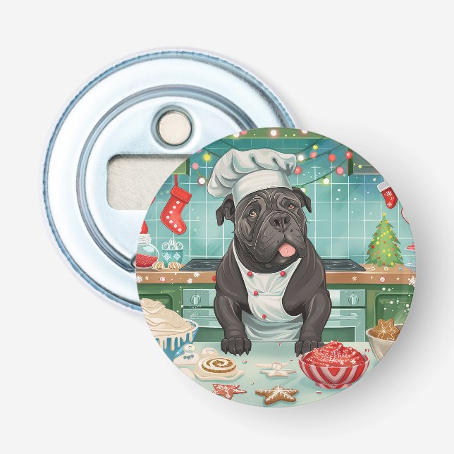 Cane Corso Holiday Baking: Festive Christmas Bottle Opener (Front)