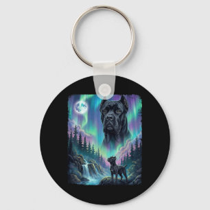 Cane Corso Howling Northern Lights Aurora Italian Key Ring