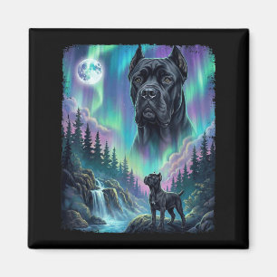 Cane Corso Howling Northern Lights Aurora Italian Magnet