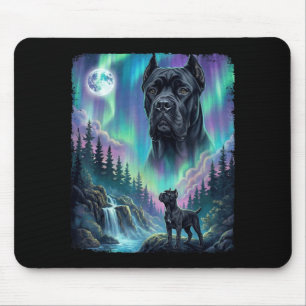 Cane Corso Howling Northern Lights Aurora Italian Mouse Mat