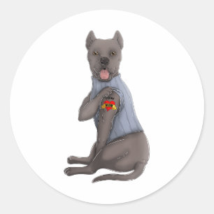 Cane Corso I Love Mum Tattoo Dog Shirt Funny Mothe Classic Round Sticker