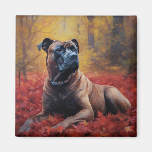 Cane Corso in Autumn Leaves Fall Inspire Magnet