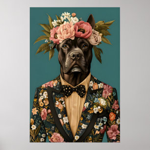 Cane Corso In Suit Poster, Cane Corso Portrait Poster