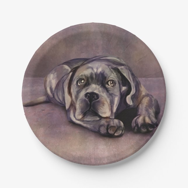 Cane Corso - Italian Mastiff Puppy Paper Plate (Front)