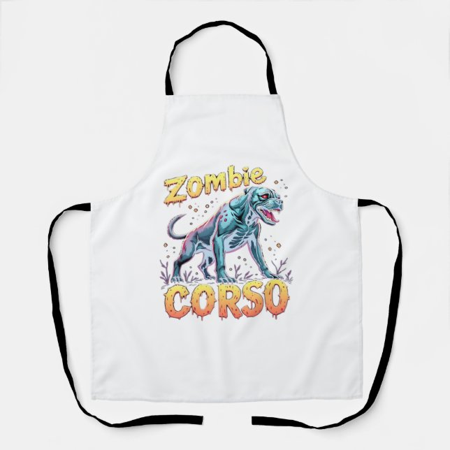 Cane Corso Italian Mastiff Zombie Dog Halloween Es Apron (Front)