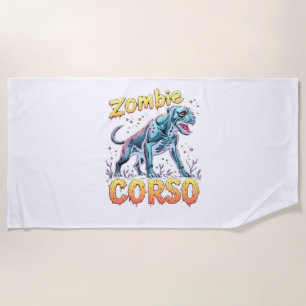 Cane Corso Italian Mastiff Zombie Dog Halloween Es Beach Towel