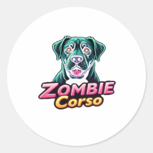 Cane Corso Italian Mastiff Zombie Dog Halloween Es Classic Round Sticker