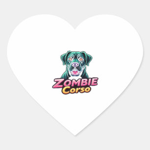 Cane Corso Italian Mastiff Zombie Dog Halloween Es Heart Sticker