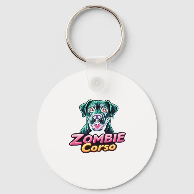 Cane Corso Italian Mastiff Zombie Dog Halloween Es Key Ring (Front)