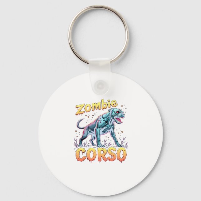 Cane Corso Italian Mastiff Zombie Dog Halloween Es Key Ring (Front)