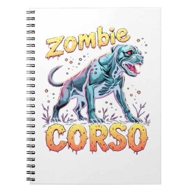 Cane Corso Italian Mastiff Zombie Dog Halloween Es Notebook (Front)