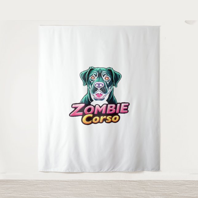 Cane Corso Italian Mastiff Zombie Dog Halloween Es Tapestry (Front)