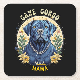 Cane Corso Mama Square Paper Coaster