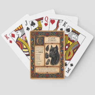 Cane Corso, Mediaeval Bestiary Art Playing Cards