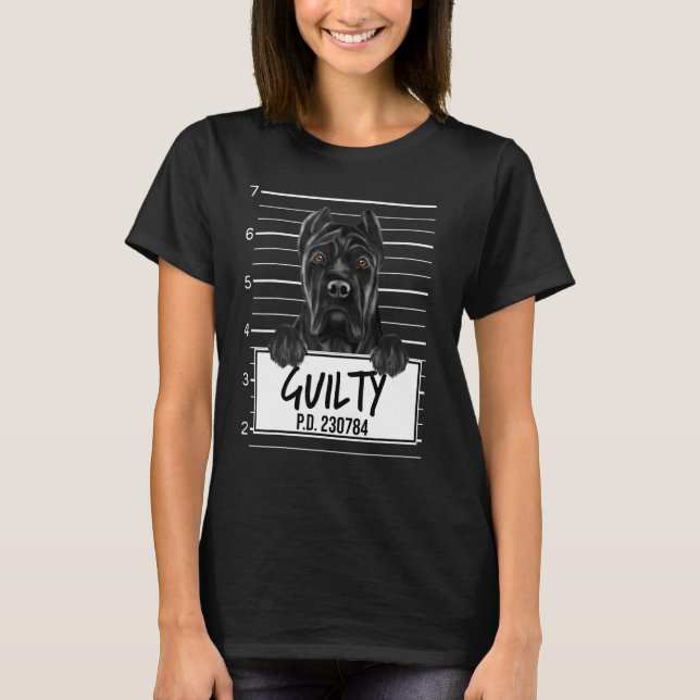 Cane Corso Mugshot Guilty Dog T-Shirt (Front)