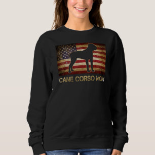 Cane Corso Mum Vintage American Flag Patriotic Dog Sweatshirt